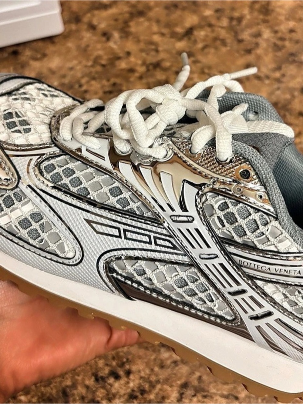 Bottega Veneta Orbit Sneaker White & Gray